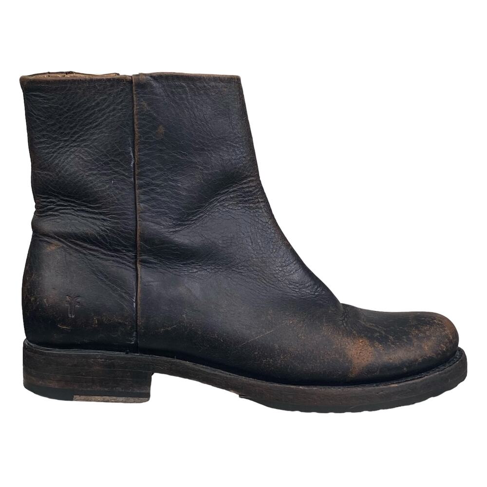 FRYE Women’s Veronica Inside Zip Brown Distressed Ankle Boot Size 8.5